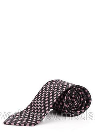 Краватка чорний фіолетовий горошок з мікрофібри