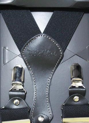 Чоловічі підтяжки для штанів чорного кольору2 фото