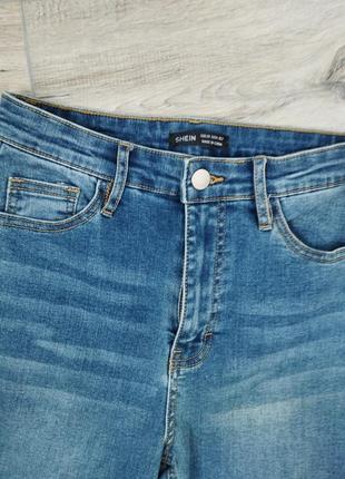 Джинсы с высокой посадкой shein синие женские классические джинсы3 фото