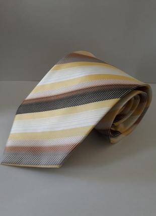 Краватка сіро-жовту діагональну кольорову смужку1 фото