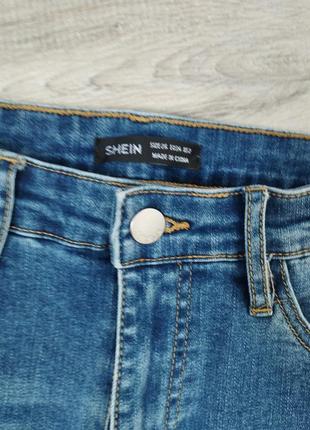 Джинсы с высокой посадкой shein синие женские классические джинсы4 фото