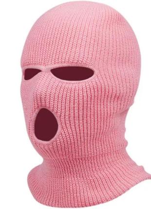 Балаклава маска бандитка 2 в 1 розовая, унисекс reis one size9 фото