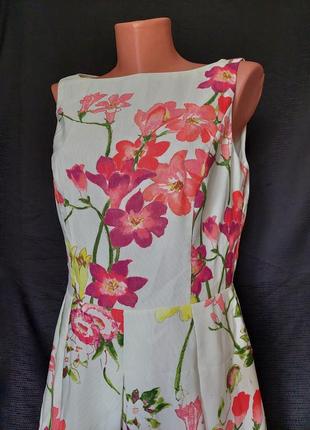 Брендовое платье миди в цветочный принт а-ля кеннеди lauren ralph lauren(размер 38)6 фото