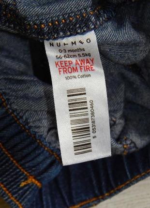 Легкие джинсовые шорты nutmeg для девочки 0-3 месяца 56-62 рост.3 фото