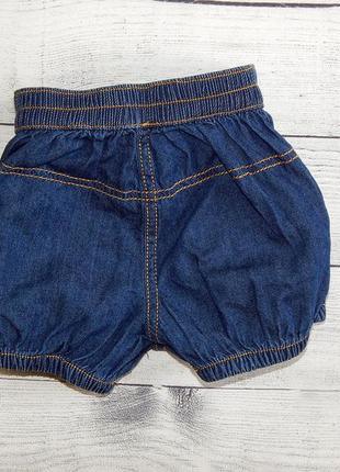 Легкие джинсовые шорты nutmeg для девочки 0-3 месяца 56-62 рост.2 фото