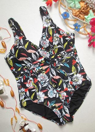 Шикарный слитный купальник батал в цветочный принт blue lovers 🍒🍓🍒