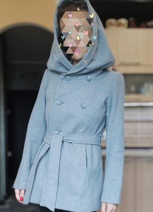 Пальто осіннє з великим капюшоном р. s-m