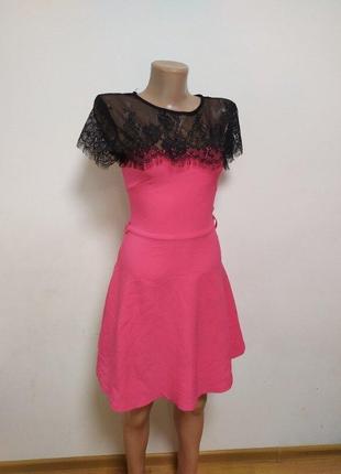Lefon рожева сукня з мереживом 36 турция туреччина платье