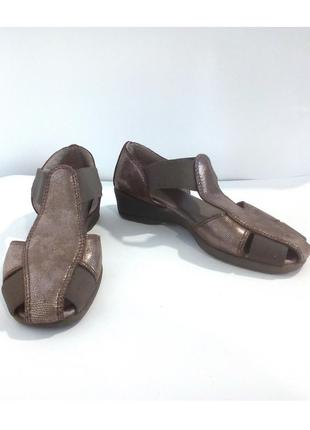 Кожаные сандалии босоножки на низком ходу, р.35 код l35301 фото