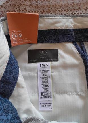 Стильні світло-сірі в клітинку штани скінні marks&spencer5 фото