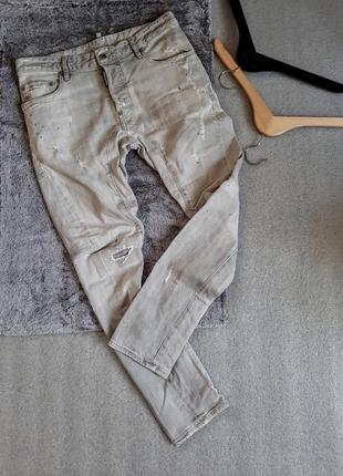 Стильні рвані сірі джинси скінні dsquared2 оригінал