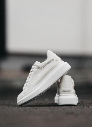 Alexander mcqueen, кросівки маквины жіночі білі, жіночі кросівки олександр маквін білі