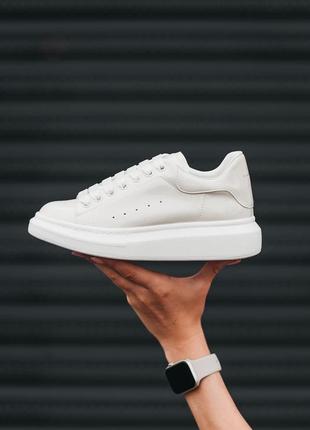 Alexander mcqueen, кросівки маквины жіночі білі, жіночі кросівки олександр маквін білі