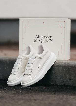 Alexander mcqueen, кросівки маквины жіночі білі, жіночі кросівки олександр маквін білі
