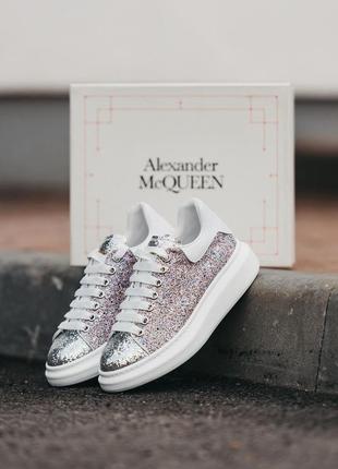 Alexander mcqueen, женские кроссовки маквин с камнями, кросівки жіночі маквіни4 фото