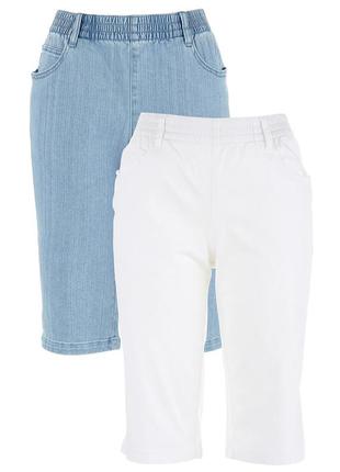 Білі капрі/бріджи/шорти джинсові білі5 фото