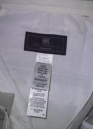 Чоловічі класичні сірі штани штани на кант marks & spencer5 фото