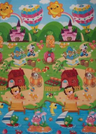 Babypol бебипол великий килимок дитячий двухсторонній термоковрик казкове місто казкове місто3 фото
