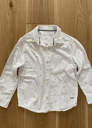 Біла сорочка zara, бавовна, 116 розмір. як нова!