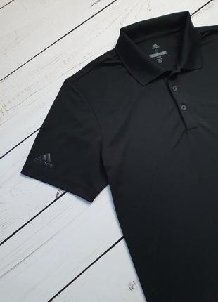 Чоловіча чорна спортивна футболка поло adidas golf (адідас) оригінал3 фото