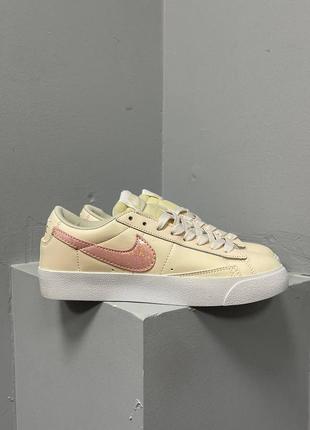 Кросівки жіночі nike blazer low '77 vintage leather glitter pink/кроссовки женские найк блэйзер винтаж8 фото