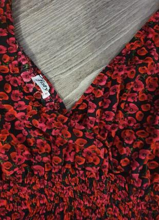 Сарафан платье на резинке в цветок цветочный принт квiтки6 фото