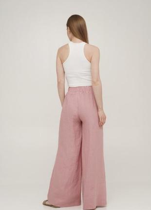 Лляні штани linen pink4 фото