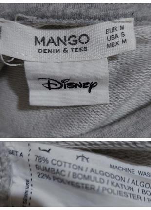 Котоновая кофта, свишот, худи с вышивкой микки мауса mango denim&tees disney10 фото