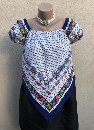 Винтаж,блуза с открытыми плечами,этно бохо стиль,беременным,англия,2 фото