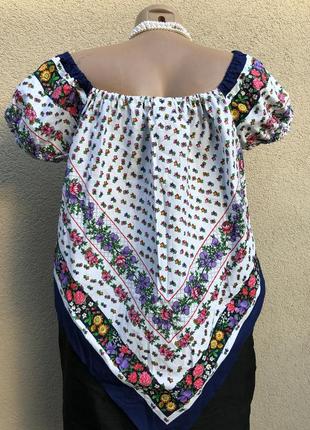 Винтаж,блуза с открытыми плечами,этно бохо стиль,беременным,англия,3 фото