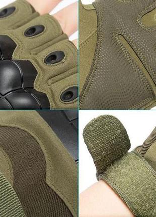 Военные перчатки без пальцев с защитой костяшек refire gear м хаки