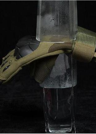 Военные перчатки без пальцев с защитой костяшек refire gear м хаки