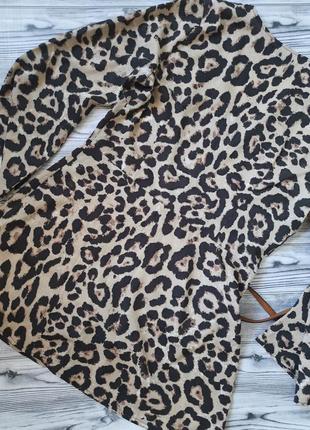 Кардиган платье-рубашка принт леопард длинный рукаа2 фото
