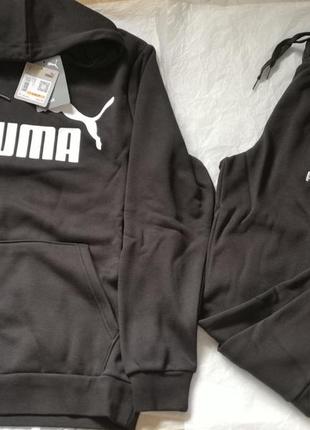 Puma костюм толстовка ess puma hoody fl штаны ess embroidery logo pant fl, размер s3 фото