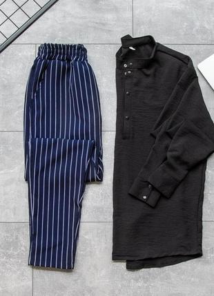 Шикарний комплект набір костюм чоловічий брюки і сорочка чорна