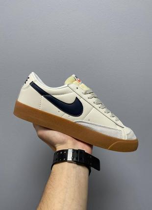 Кросівки жіночі nike blazer low '77 vintage leather beige black/кроссовки женские найк блейзер винтаж