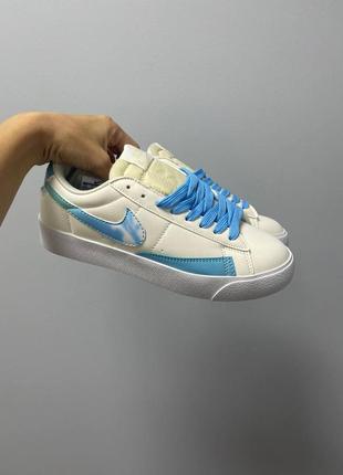 Кросівки жіночі nike blazer low '77 vintage leather sky logo/кроссовки женские найк блейзер винтаж4 фото