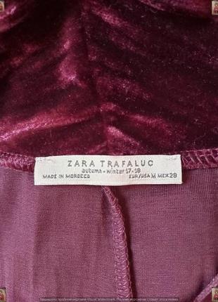 Фирменное zara бархатное мини платье в благородном цвете марсала/бордо, размер л-хл9 фото