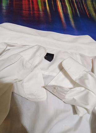 H&m xl белая рубашка мужская батал большого размера офисная без кармана с длинным рукавом фирменая4 фото