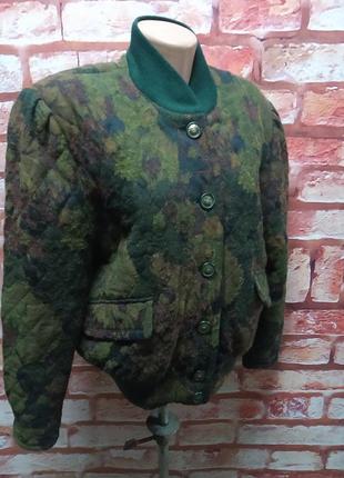 Куртка бомбер стеганая цветастая винтажная 80-е