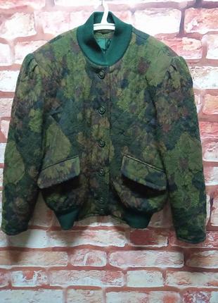 Куртка бомбер цветастая винтажная 80-е4 фото
