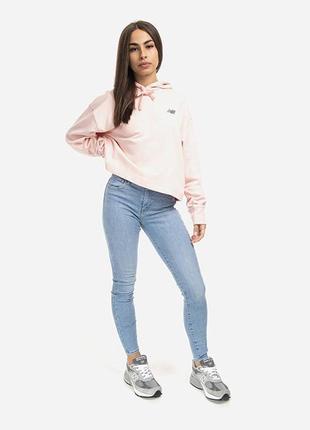 Кофта жіноча new balance uni-ssentials french terry crop hoodie2 фото