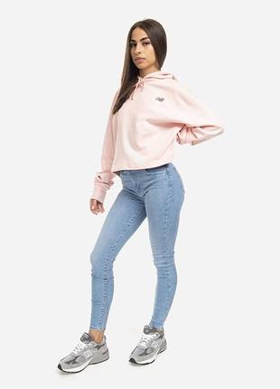 Кофта жіноча new balance uni-ssentials french terry crop hoodie4 фото