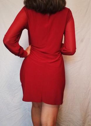 Красное шифоновое платье для вечерних прогулок2 фото
