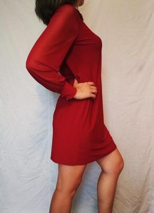 Красное шифоновое платье для вечерних прогулок3 фото
