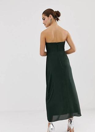 Шикарное зелёное миди платье брандо 48 размер8 фото