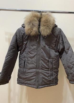 Зимова курточка з натуральним хутром розпродаж