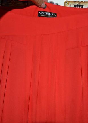 Алая юбка в пол,макси,красная юбка шифон,длинная юбка3 фото