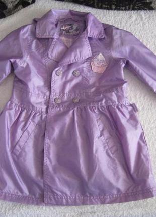 Красивый сиреневый с перламутром плащ pampolina 2-4 года