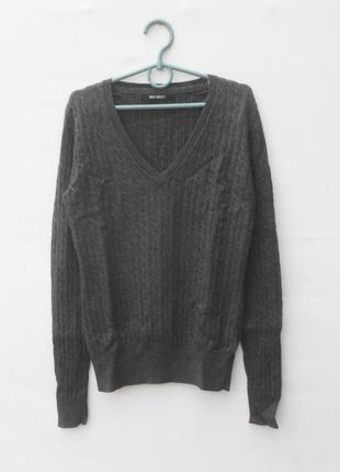 Базовий м'який вовняний светр, джемпер сумішеві складу з кашеміром в косичку
